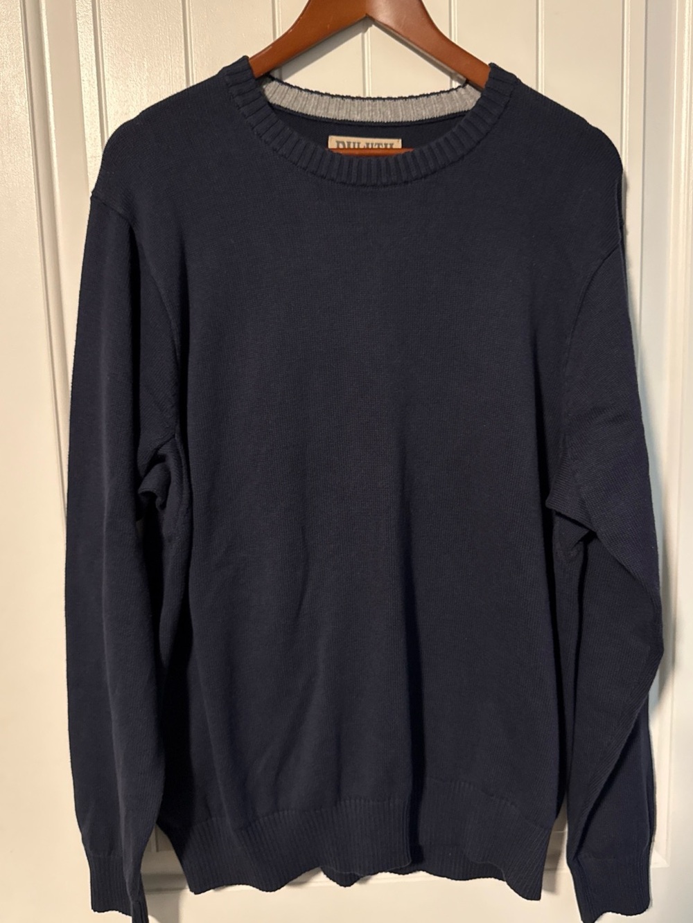 Men’s Sz L Duluth Trading Co Navy Crewneck Sweater